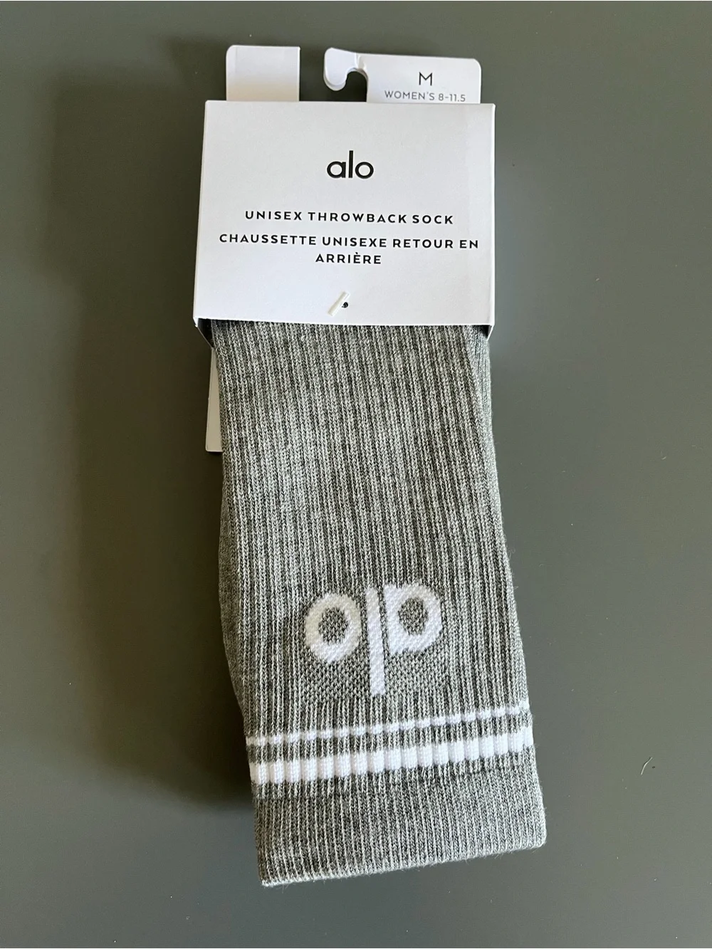 ALO Throwback Heather Gray Socks - Unisex / NEW